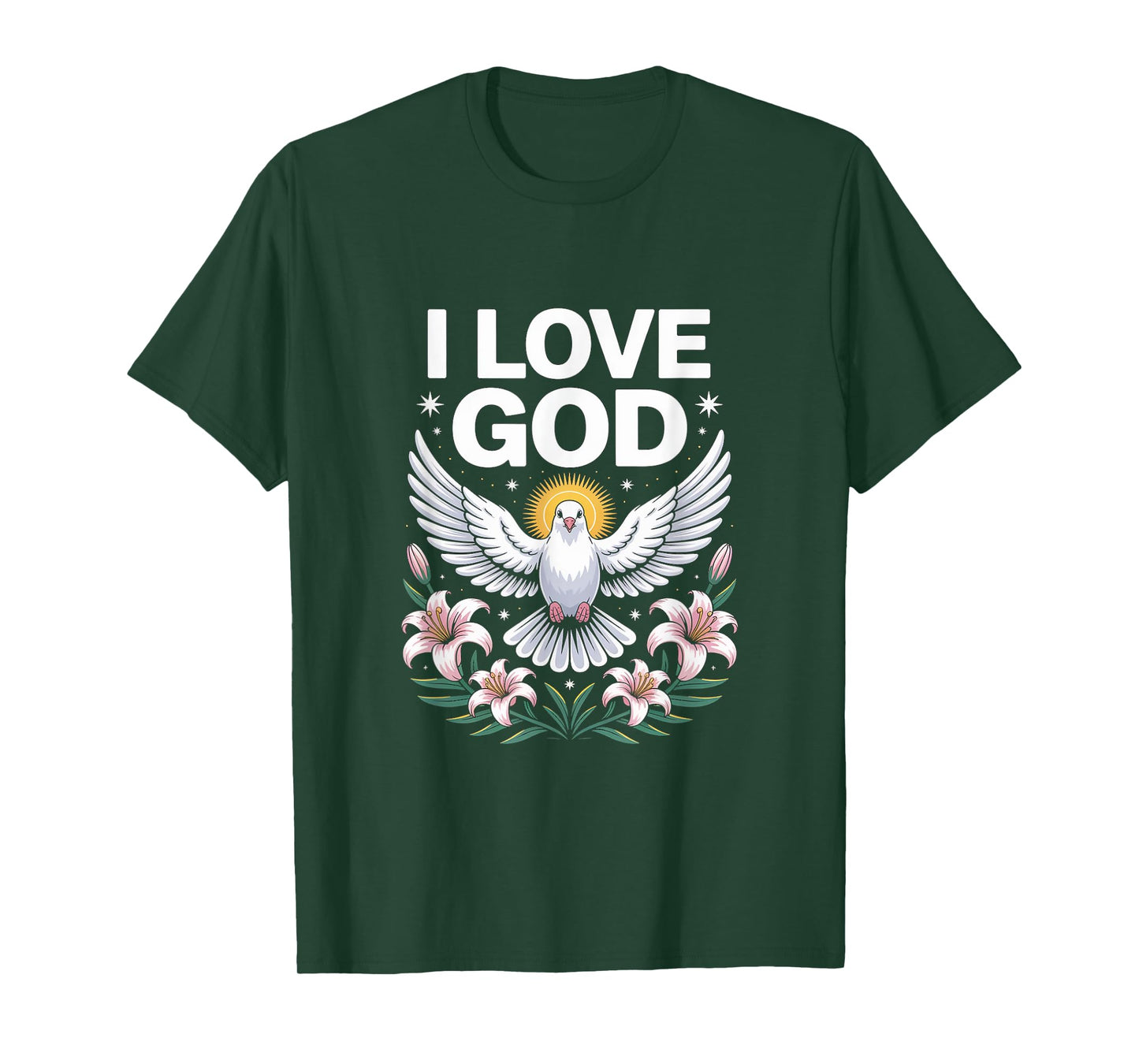 I Love God Dove Peaceful Faith Symbol T-Shirt