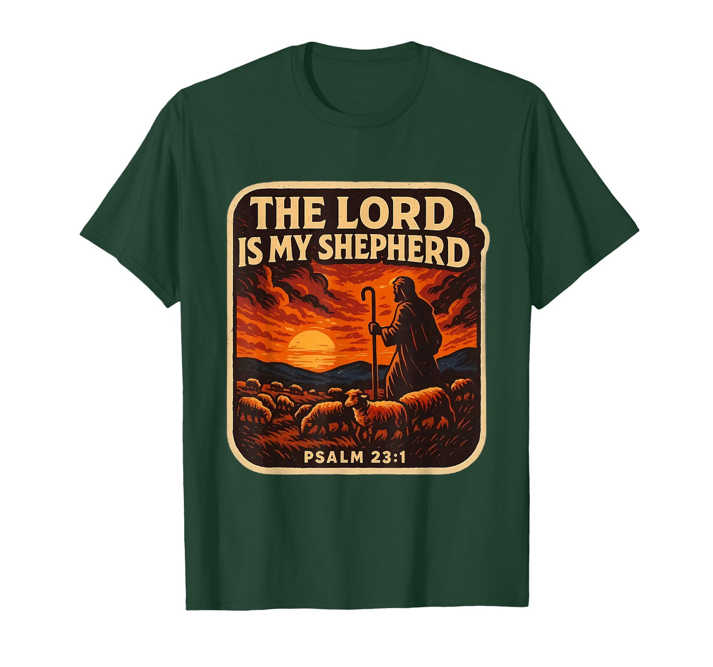 The Lord is My Shepherd Christian Bible Verse Quote Vintage T-Shirt