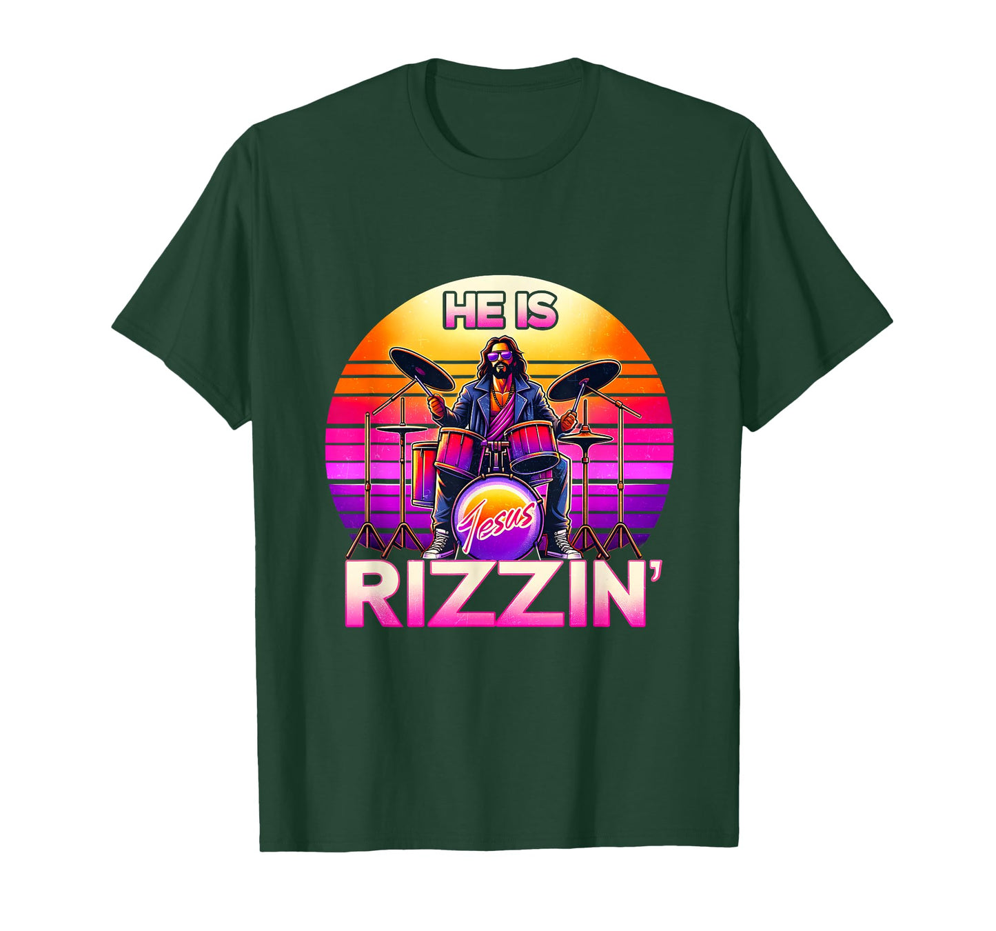 He Is Rizzin' Jesus Has Rizzen Retro Christian Band Easter T-Shirt