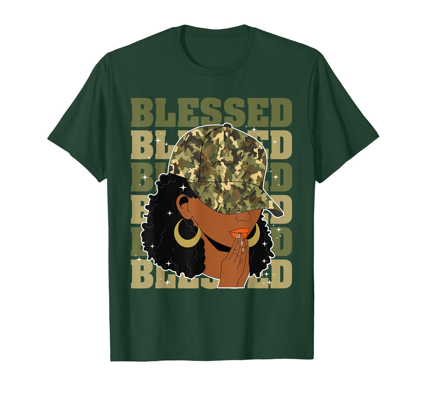 Blessed Black Woman Afro African American Christian Saying T-Shirt