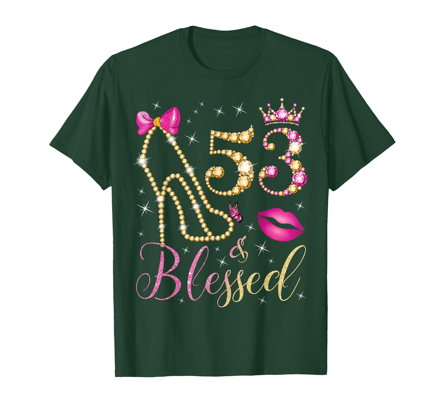 53 & Blessed 53rd Birthday Party 53 Years Old Woman Queen T-Shirt
