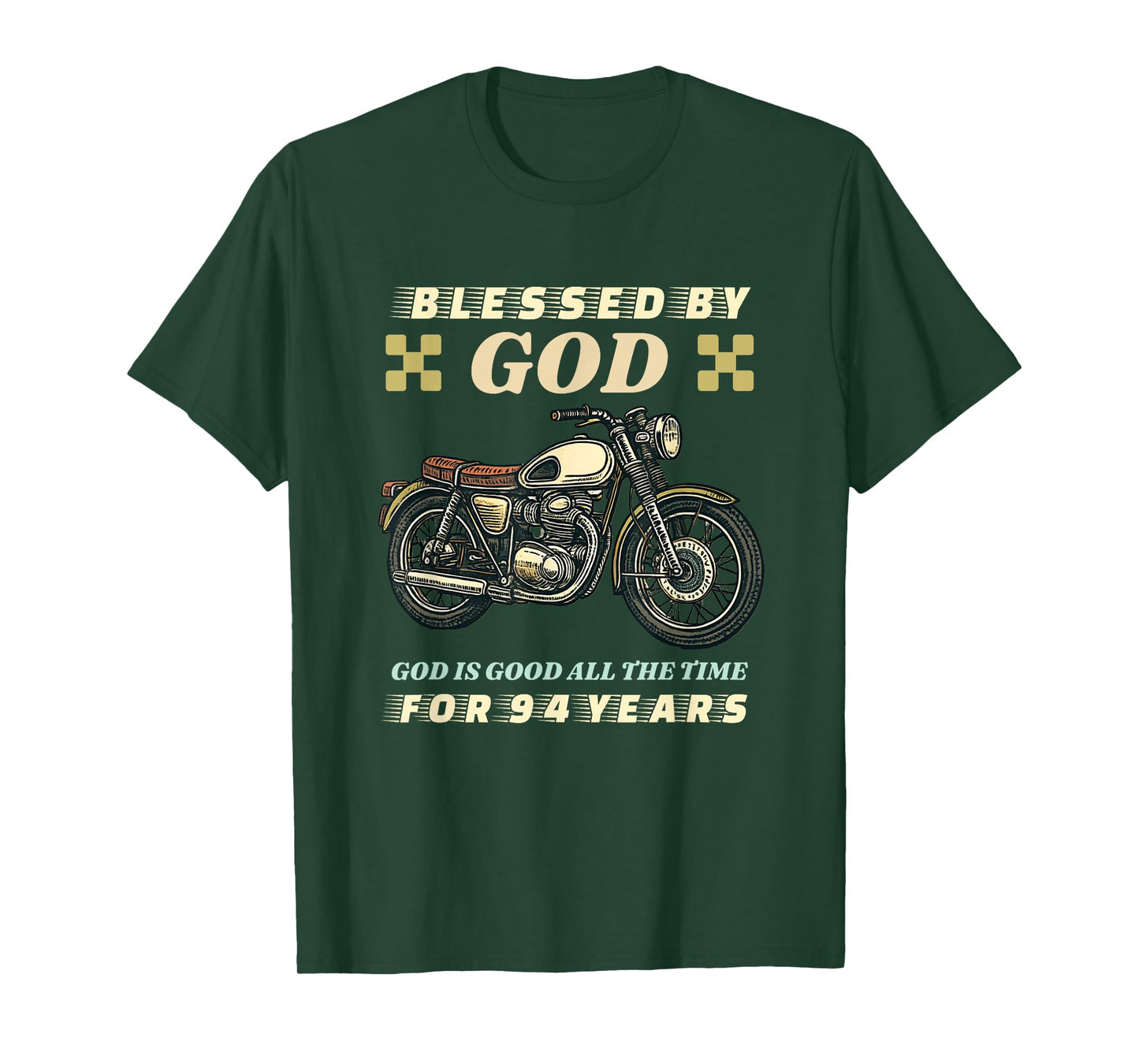 Blessed by God for 94 Years Old Motorcycle 94th Birthday T-Shirt