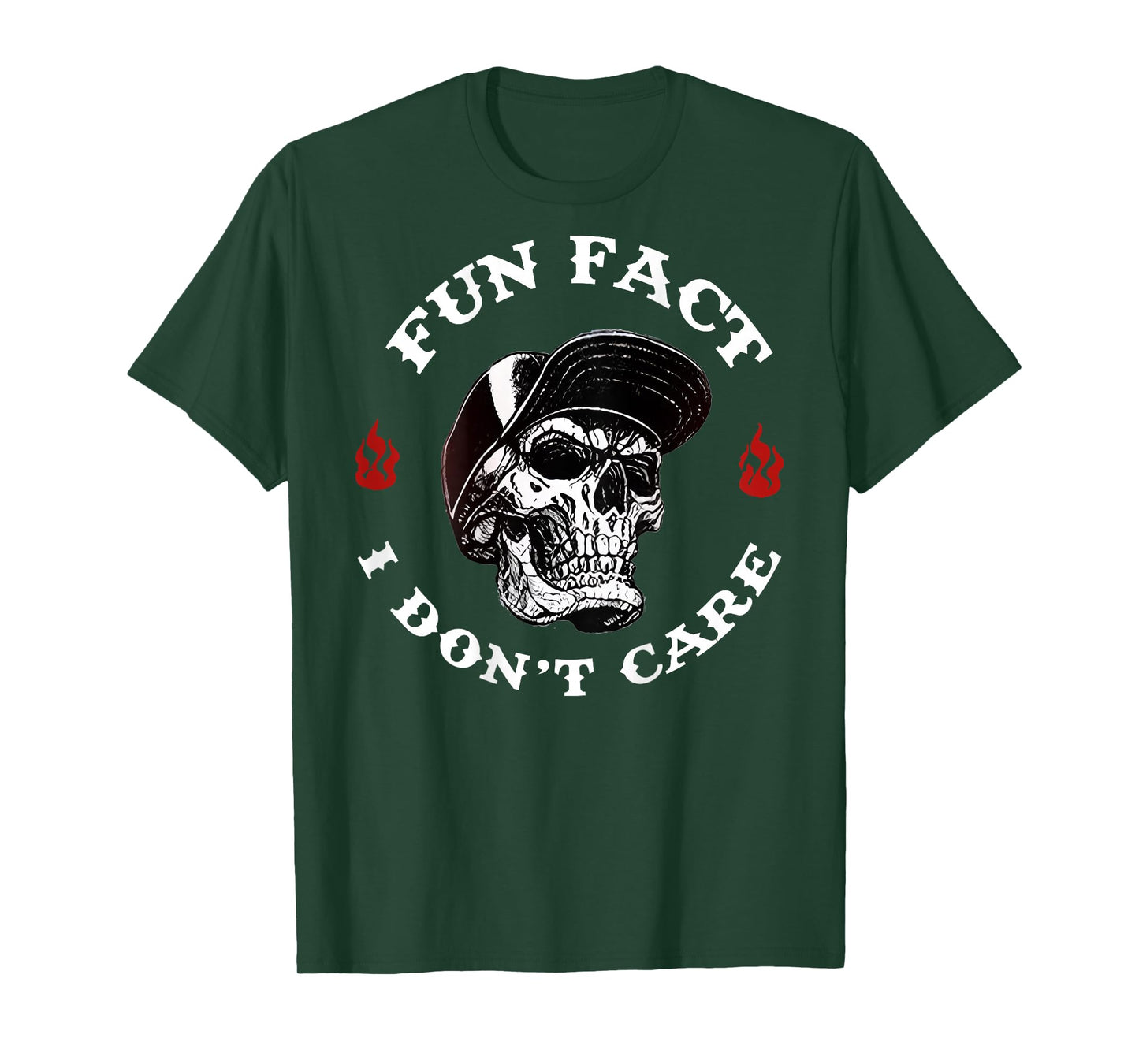 (ON BACK) Fun Fact I Don't Care Funny Skeleton Saying Quote T-Shirt