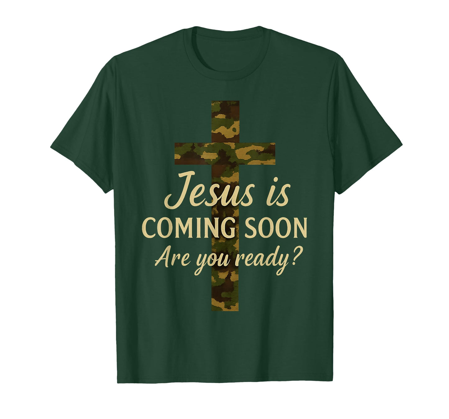 Camo Jesus is Coming Soon Vintage Ready Christians Faith T-Shirt