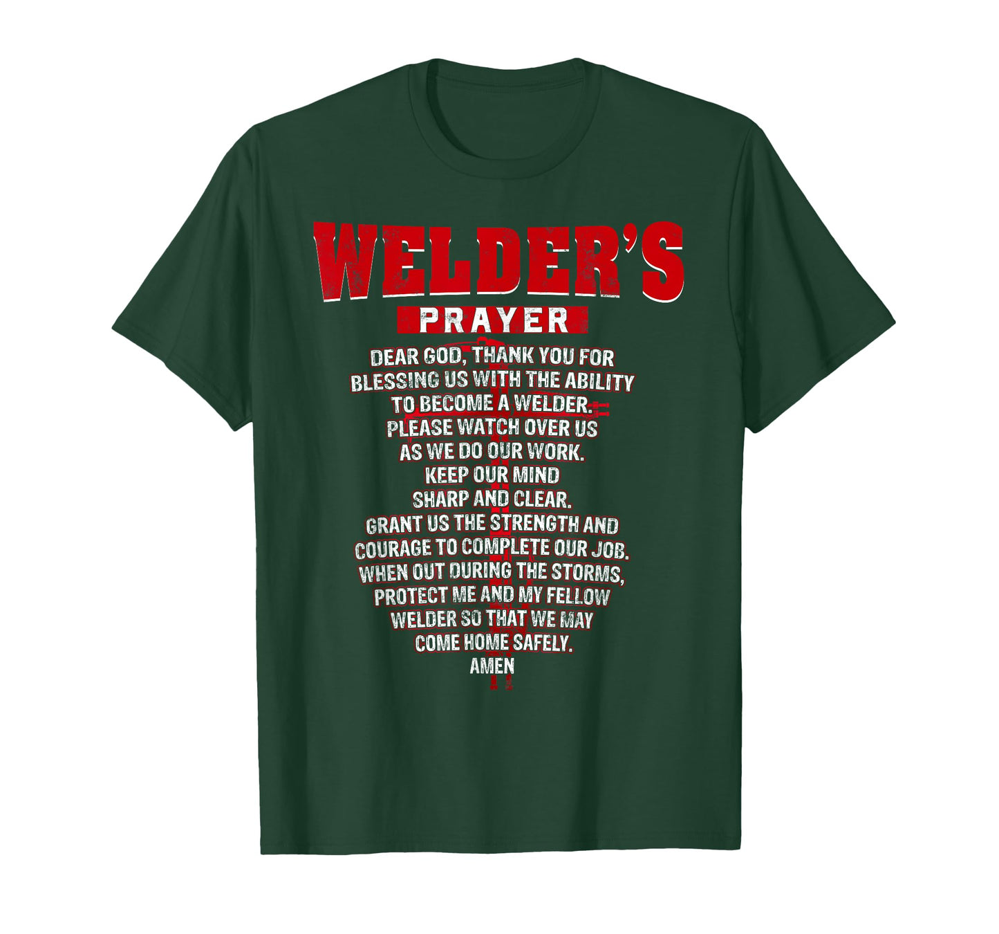 Welder Prayer Funny Christian Welding Grandpa Dad husband T-Shirt