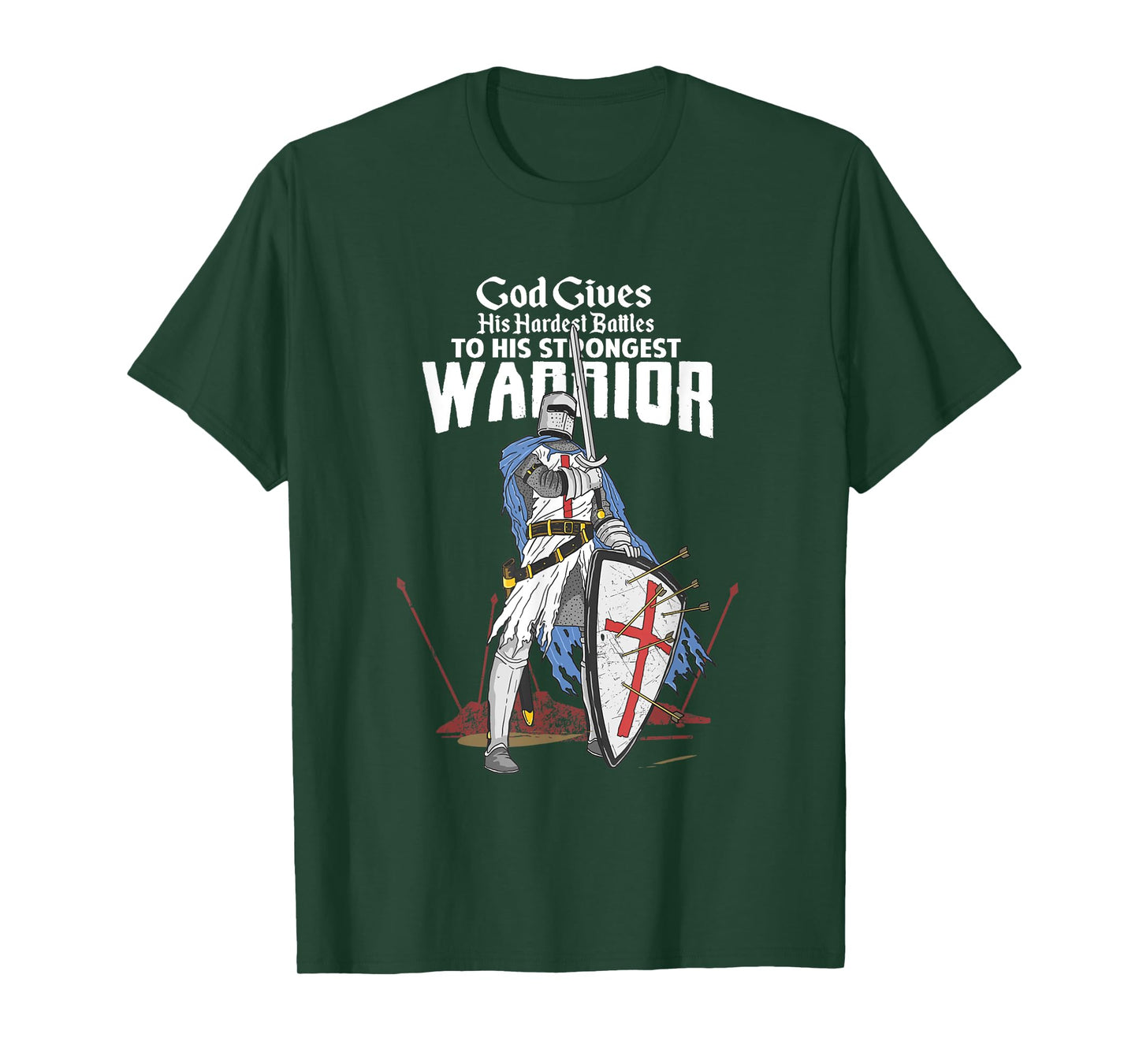 Knights Templar Crusader Warrior St George Cross Christian T-Shirt