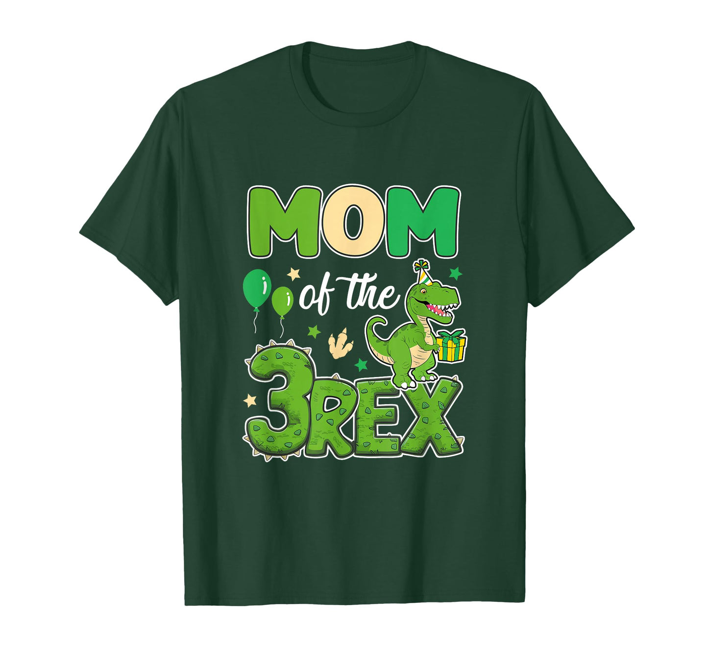 Mom Of The Three Rex Birthday Dinosaur Family Matching T-Shirt