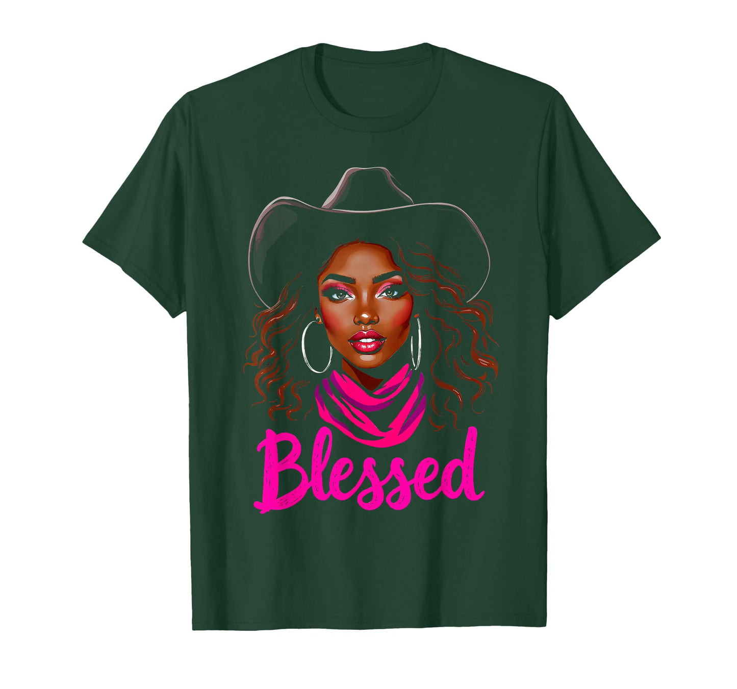 Blessed Black Cowgirl Western African Christian Woman T-Shirt