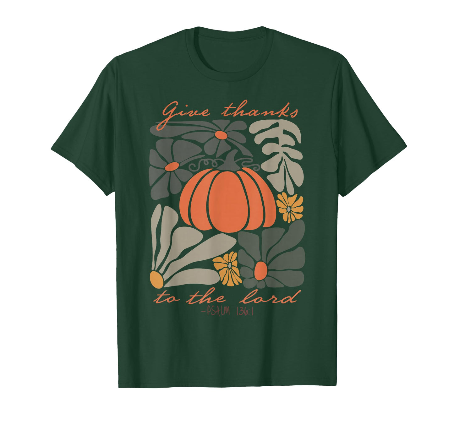 Give Thanks to The Lord Boho Floral Christian Thanksgiving T-Shirt
