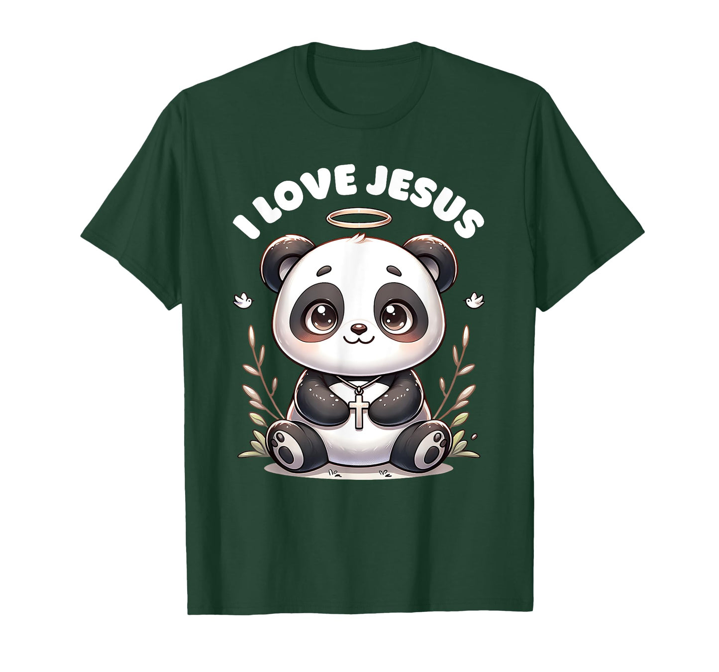 Cute Christian Panda I Love Jesus Panda Bear for kids T-Shirt