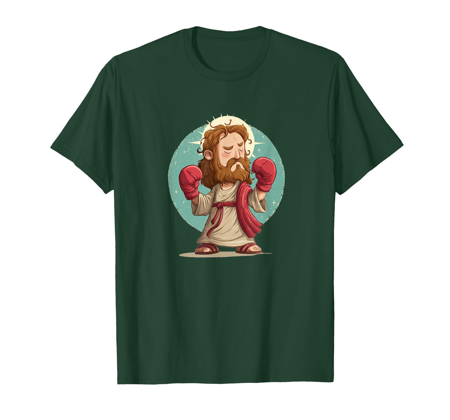 Jesus Christ Graphic with Boxing Gloves Costume T-Shirt