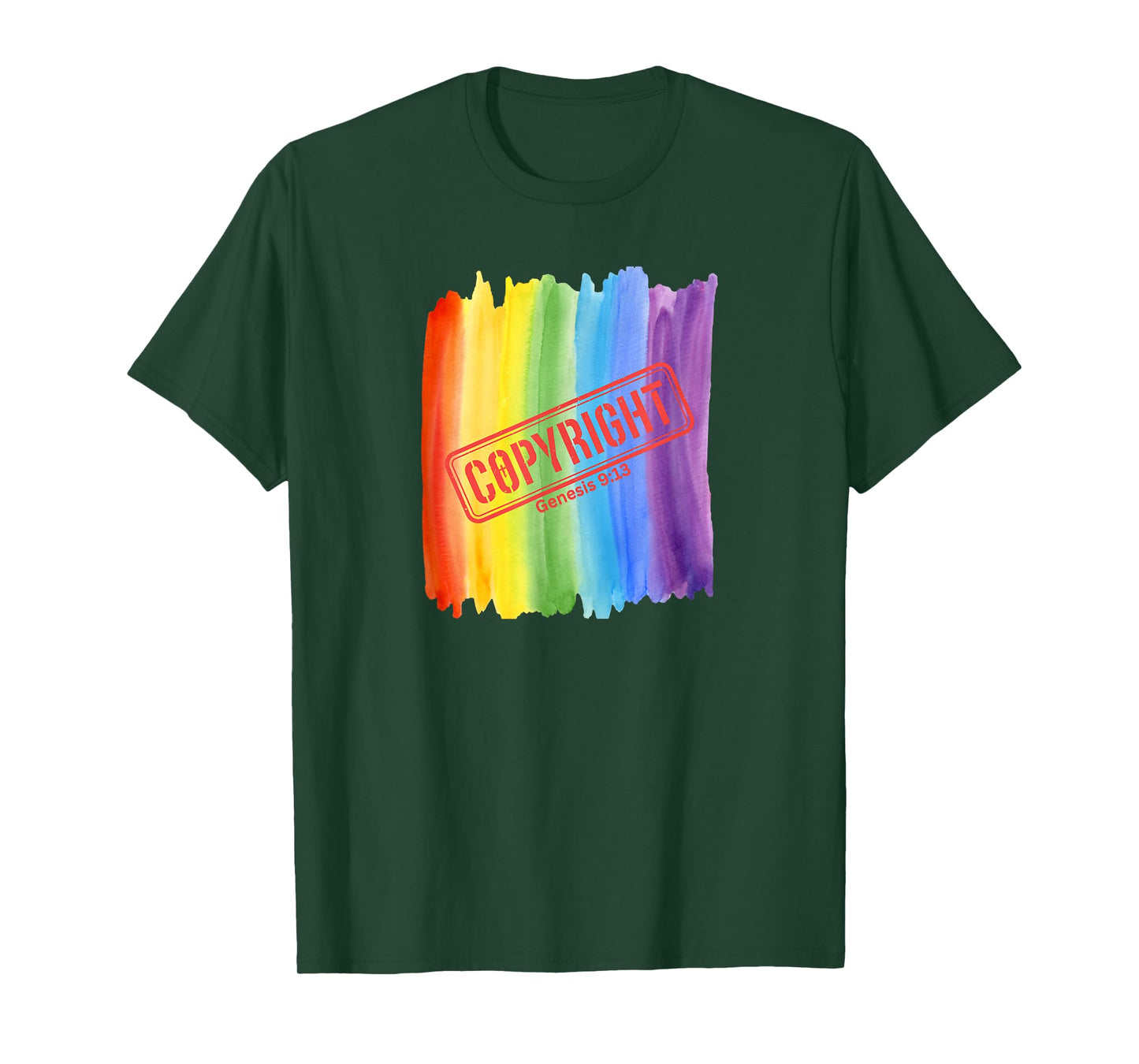 Rainbow Copyright Paintbrush Christian T-Shirt
