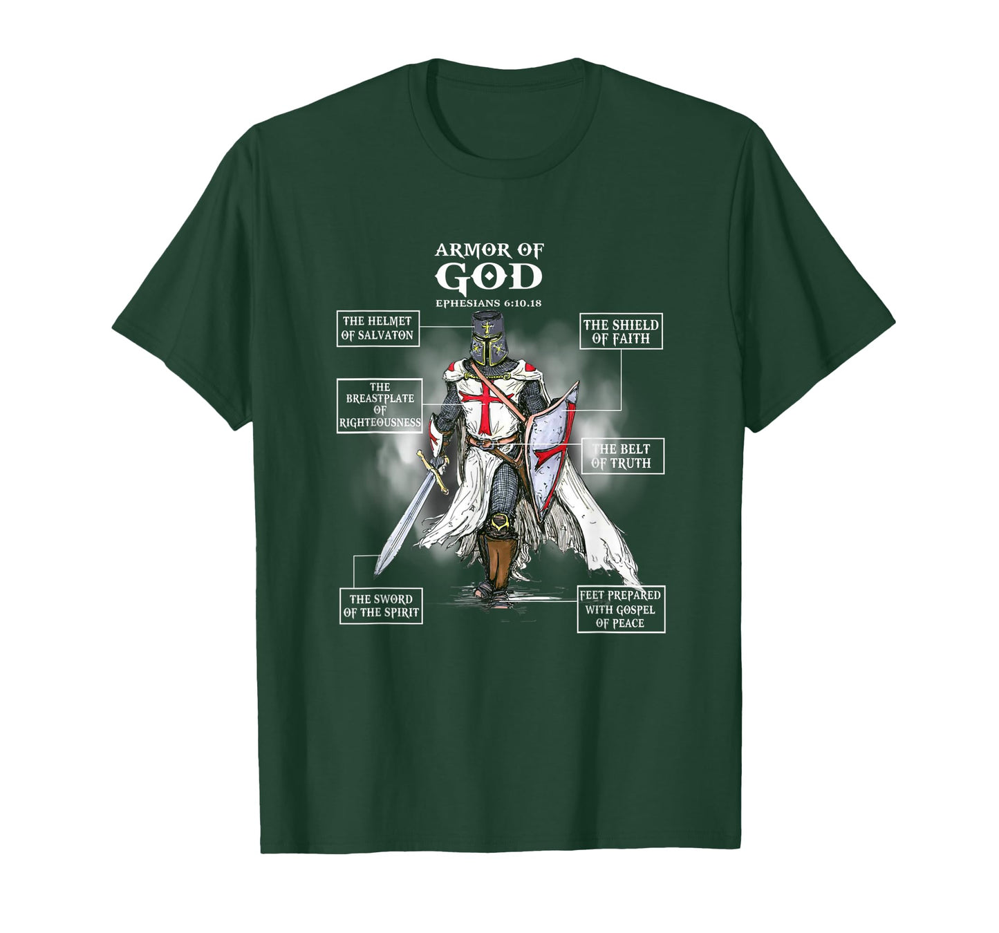 Armor of God Bible Verse Great Warrior Religious Christian T-Shirt