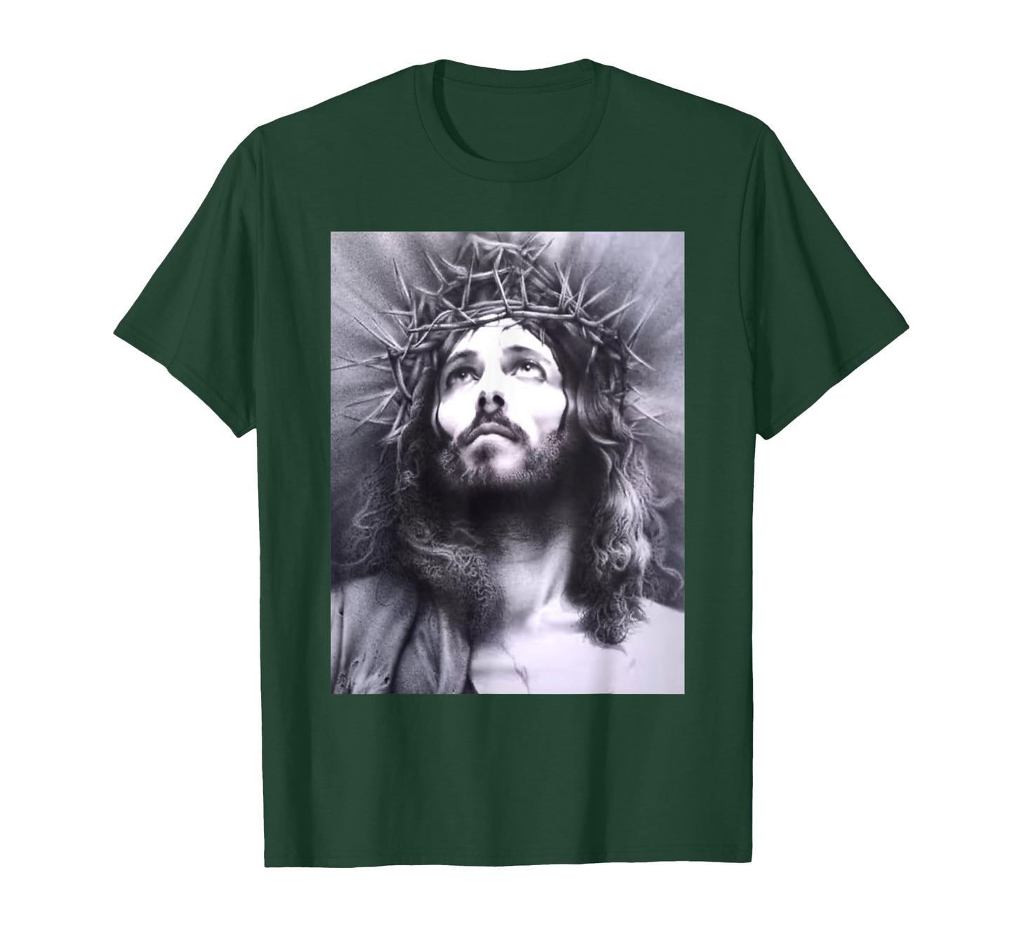 Image Face Of Jesus On A Cross With Crown Of Thorns T-Shirt