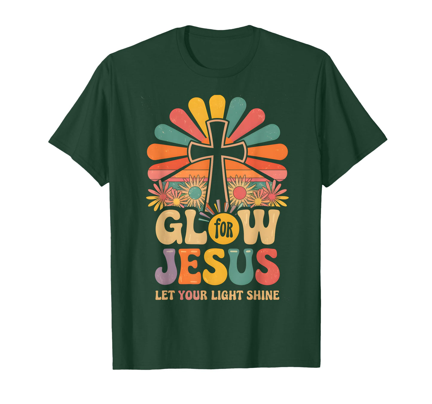 Christian Glow for Jesus Cross Jesus Christ Bible Lover T-Shirt