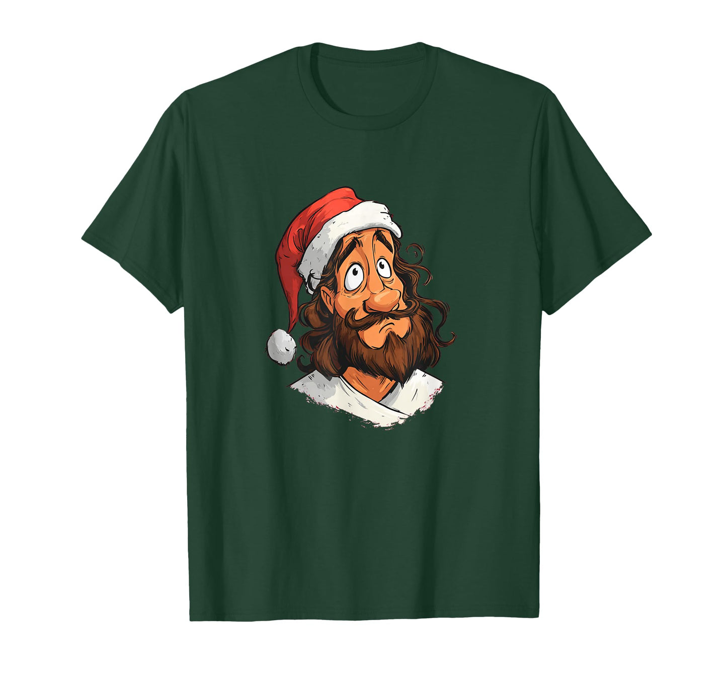 Pretty Jesus Graphic in Christmas Style T-Shirt