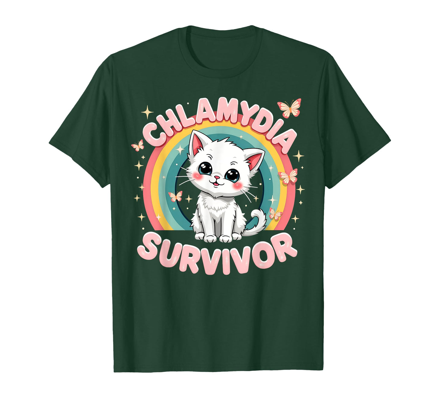 Chlamydia Survivor Cat Funny Adult Humor Inappropriate T-Shirt