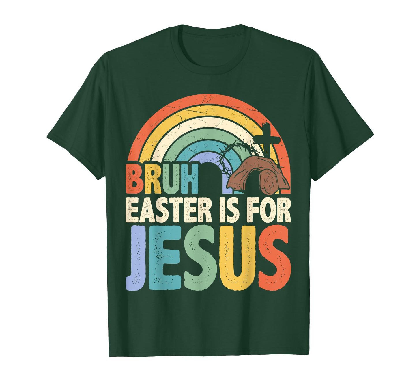 Bruh Easter Is For Jesus Christian Easter Teen Boys Mens T-Shirt