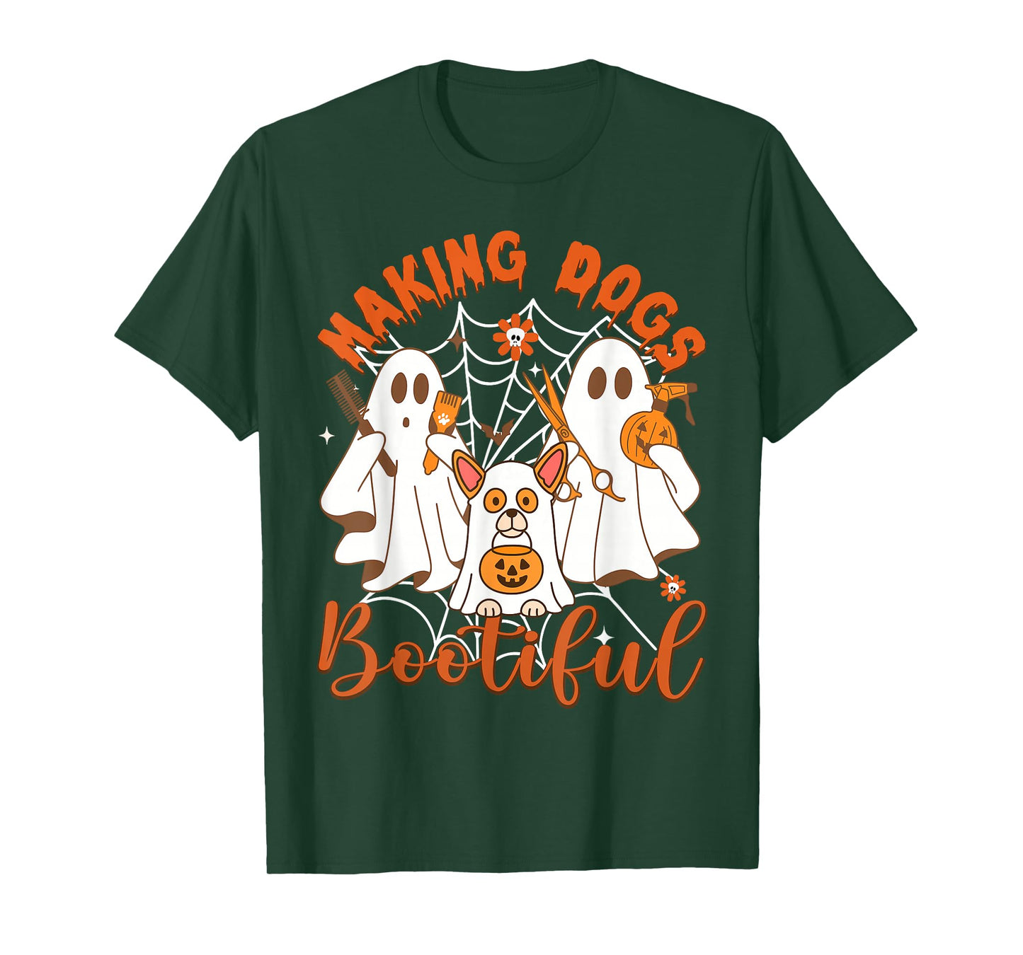 Making Dogs Bootiful Cute Halloween Ghost Puppy Men Women T-Shirt