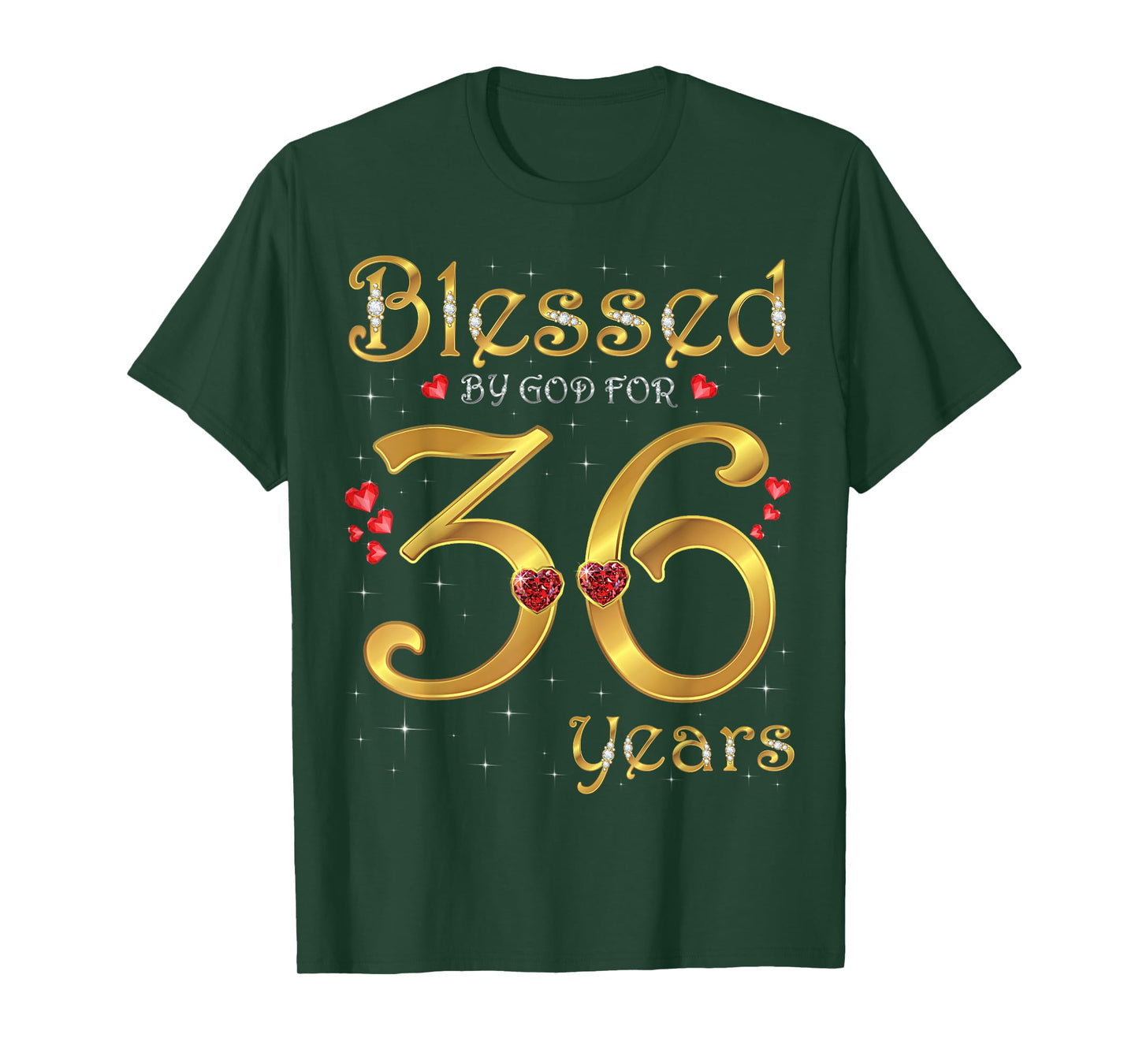 Blessed By God For 36 Years Old 36th Birthday Party Queen T-Shirt