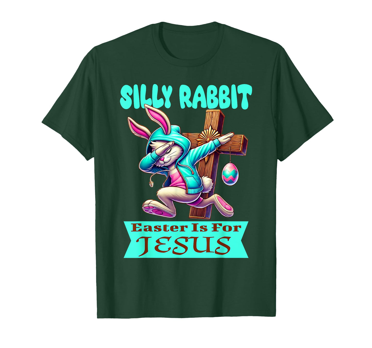 Silly Rabbit Easter Is For Jesus Cute Dabbing Bunny T-Shirt