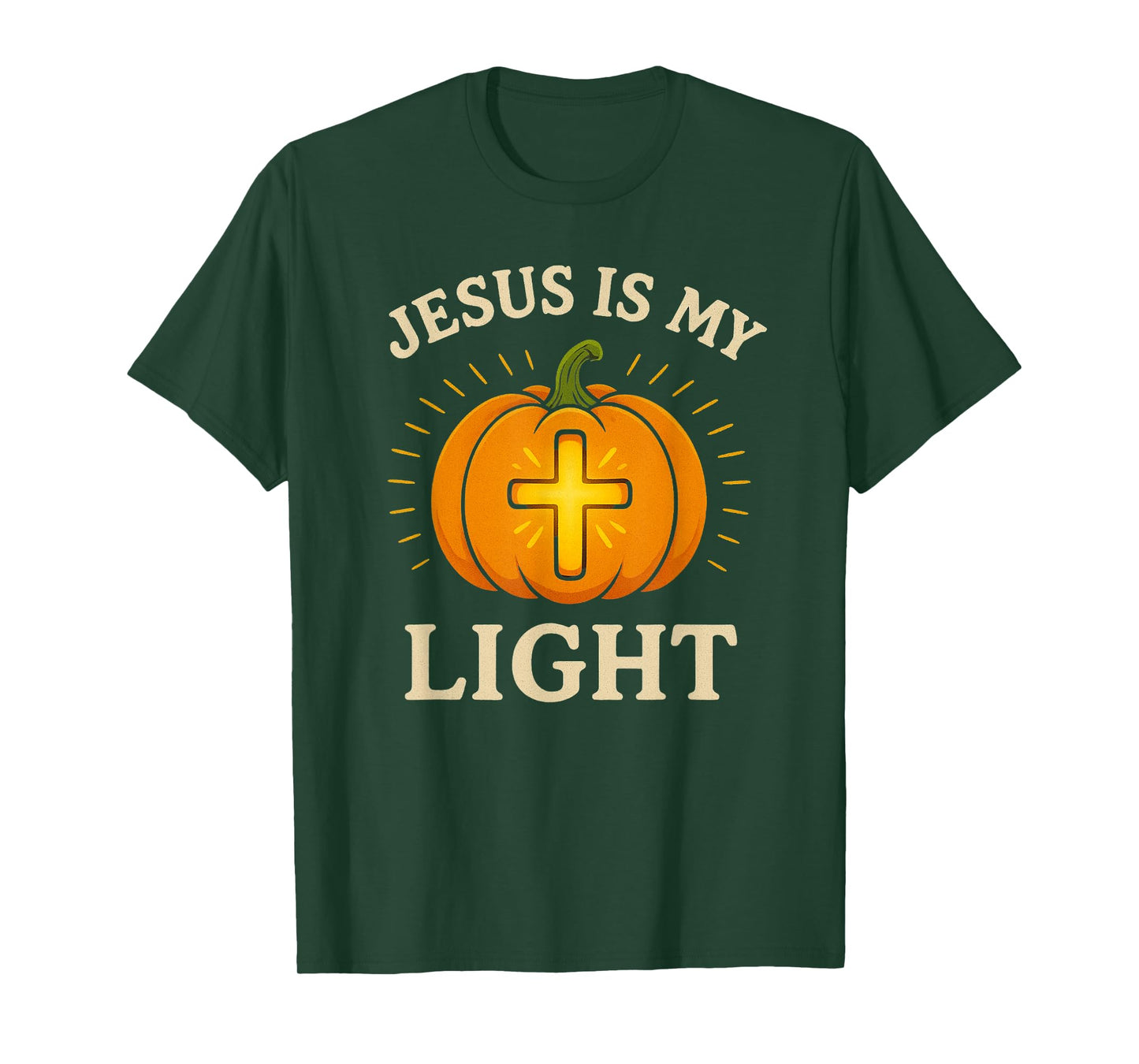 Jesus is My Light Pumpkin Cross Christian Halloween T-Shirt