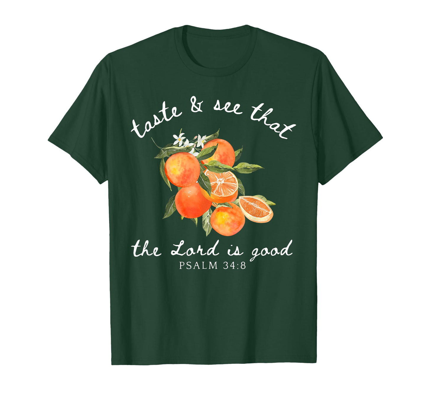 Christian Orange Fruit Flower Bible Verse Gardener Religions T-Shirt