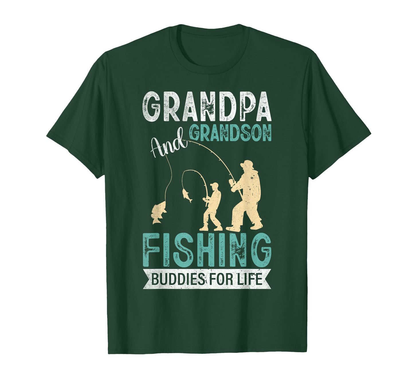 Grandpa and Grandson Fishing Buddies for Life Matching T-Shirt