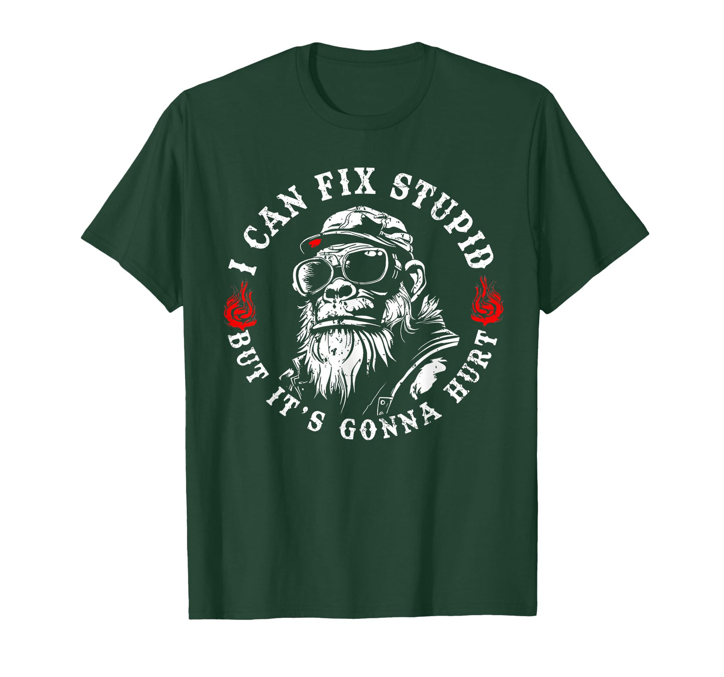 I Can Fix Stupid But It's Gonna Hurt Monkey Vintage Funny T-Shirt