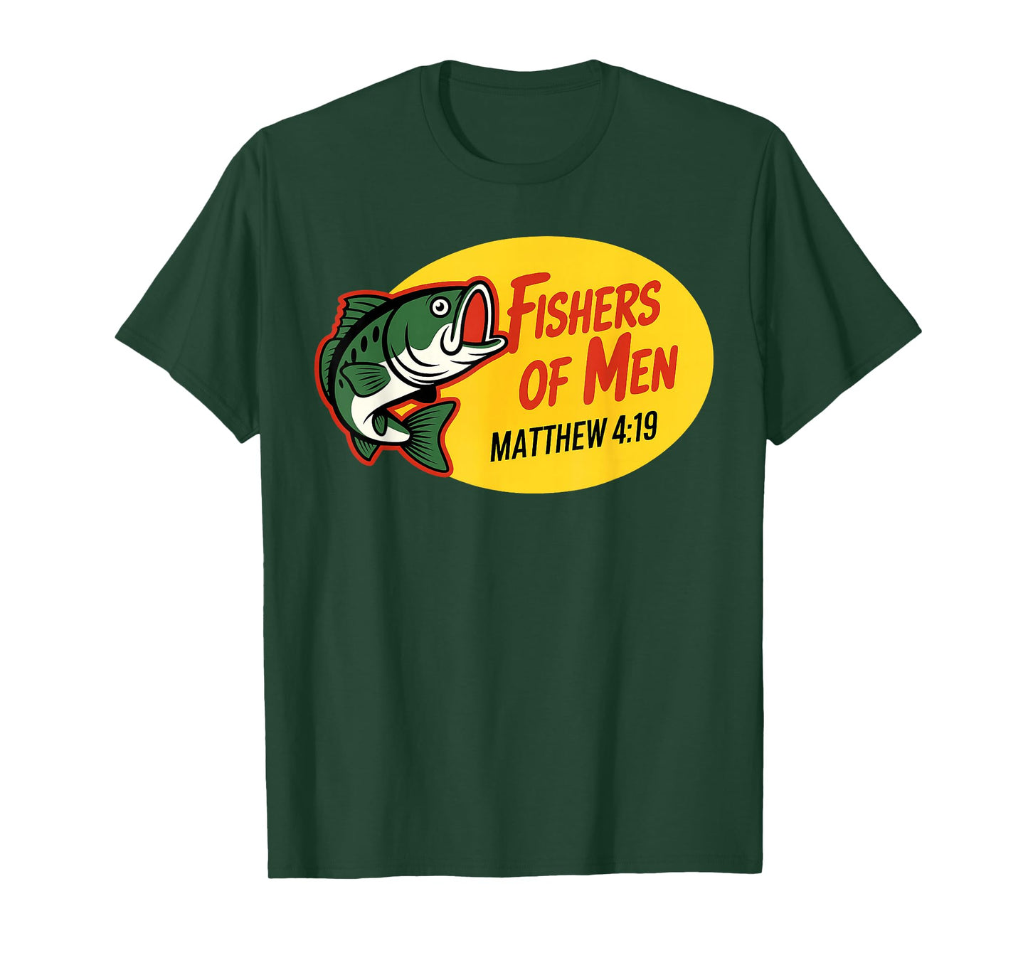 Fishers of Men Matthew 4:19 Christian Fishing Bible Verse T-Shirt