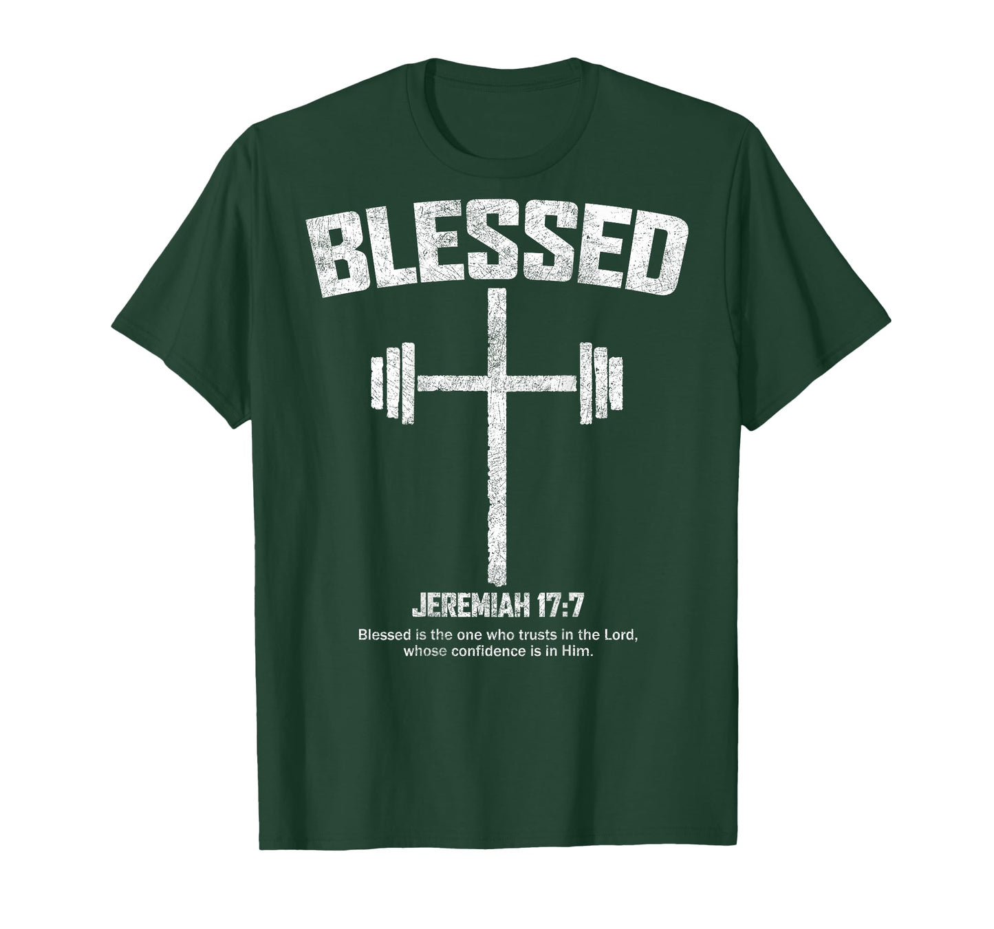 Blessed Cross Workout Fitness Jesus Christian Bible Verse T-Shirt