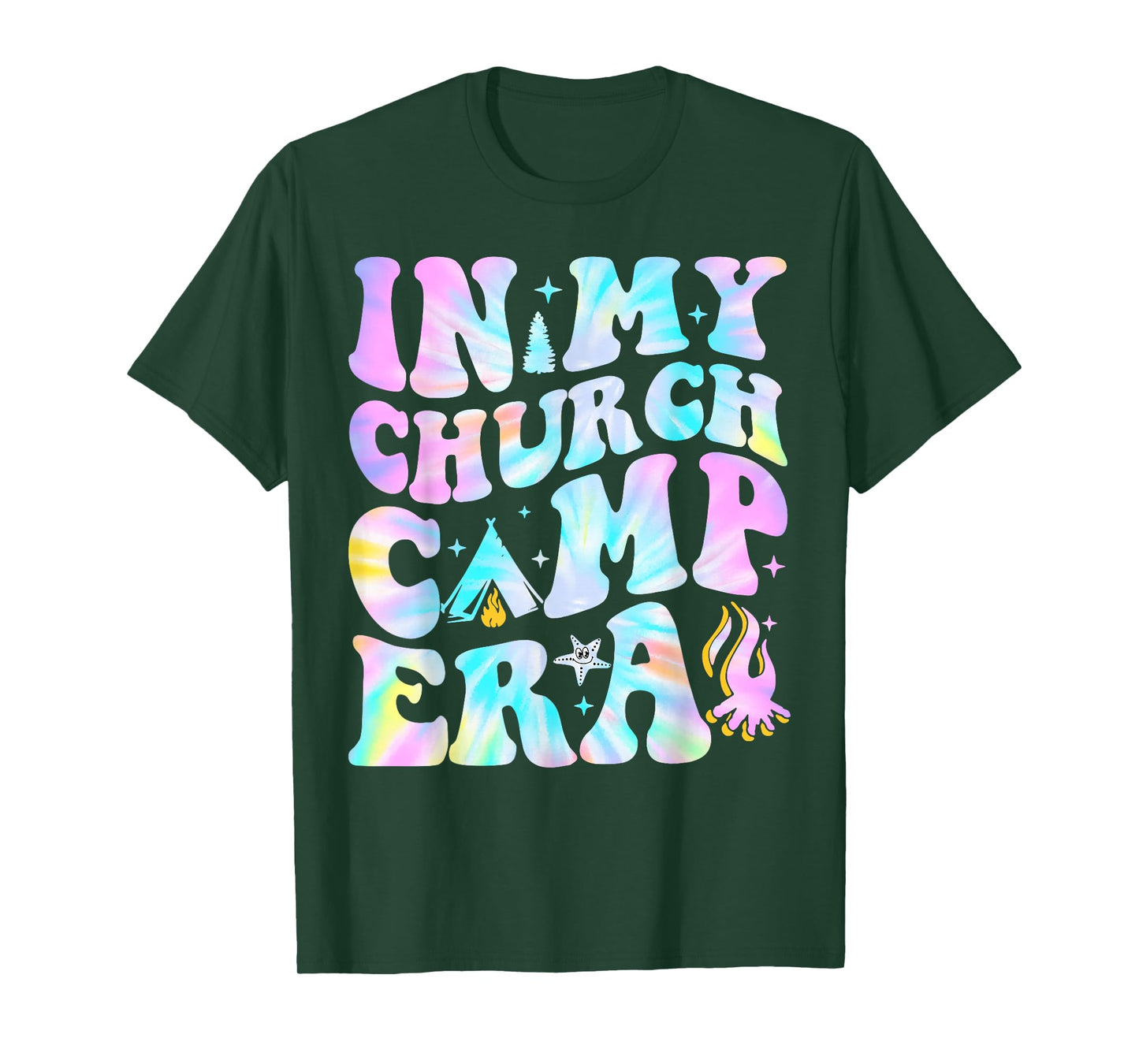 In My Church Camp Era Summer Camping Christian VBS Tie Dye T-Shirt