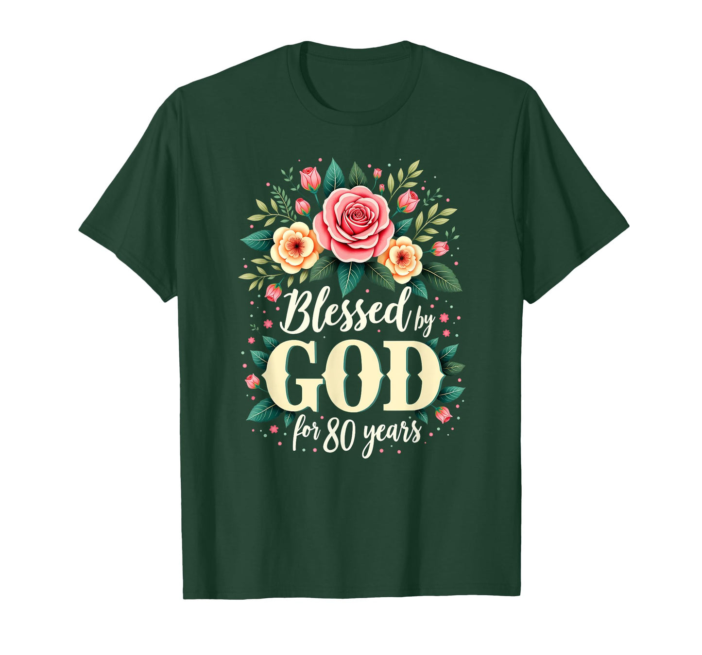 Blessed by God for 80 Years Religious 80th Birthday T-Shirt