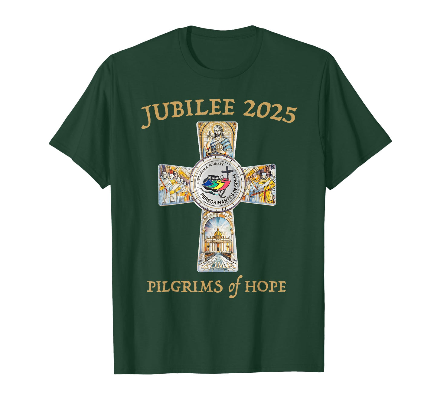 Jubilee 2025 Catholic Christian Pilgrims Cross Jesus Faith T-Shirt
