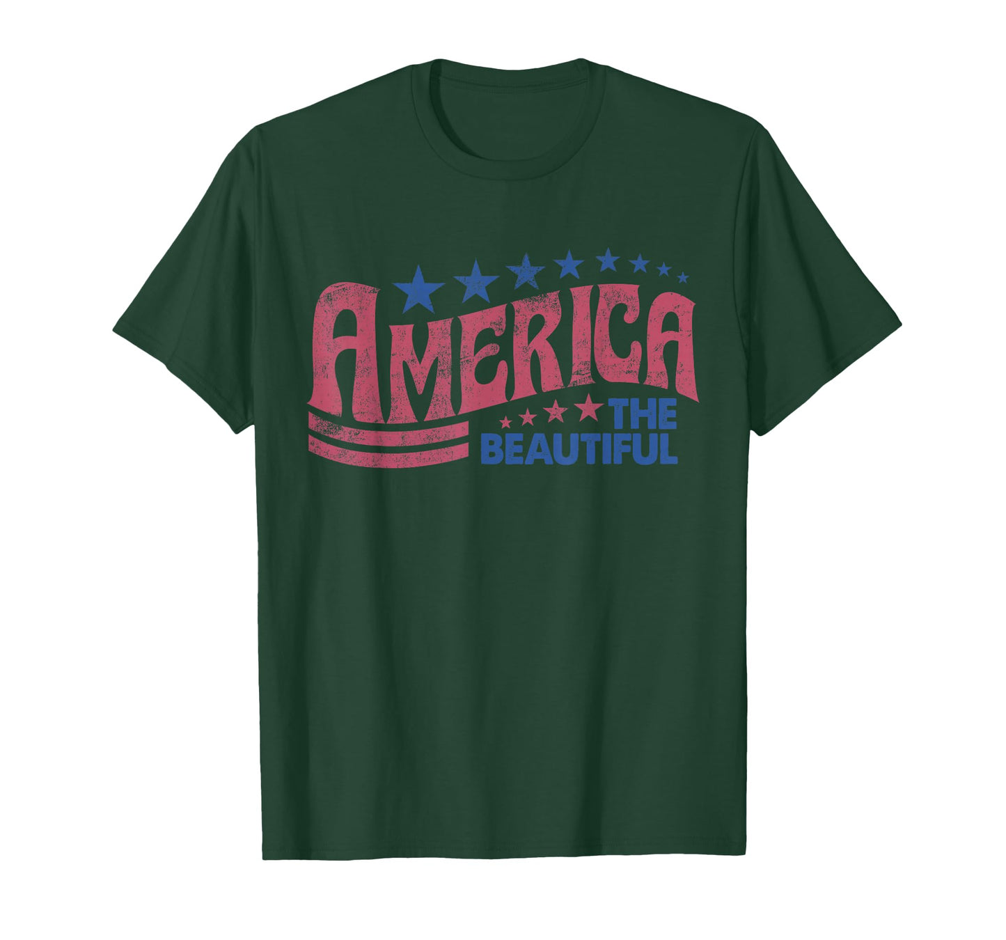 America The Beautiful Retro Vintage American 4th Of July T-Shirt