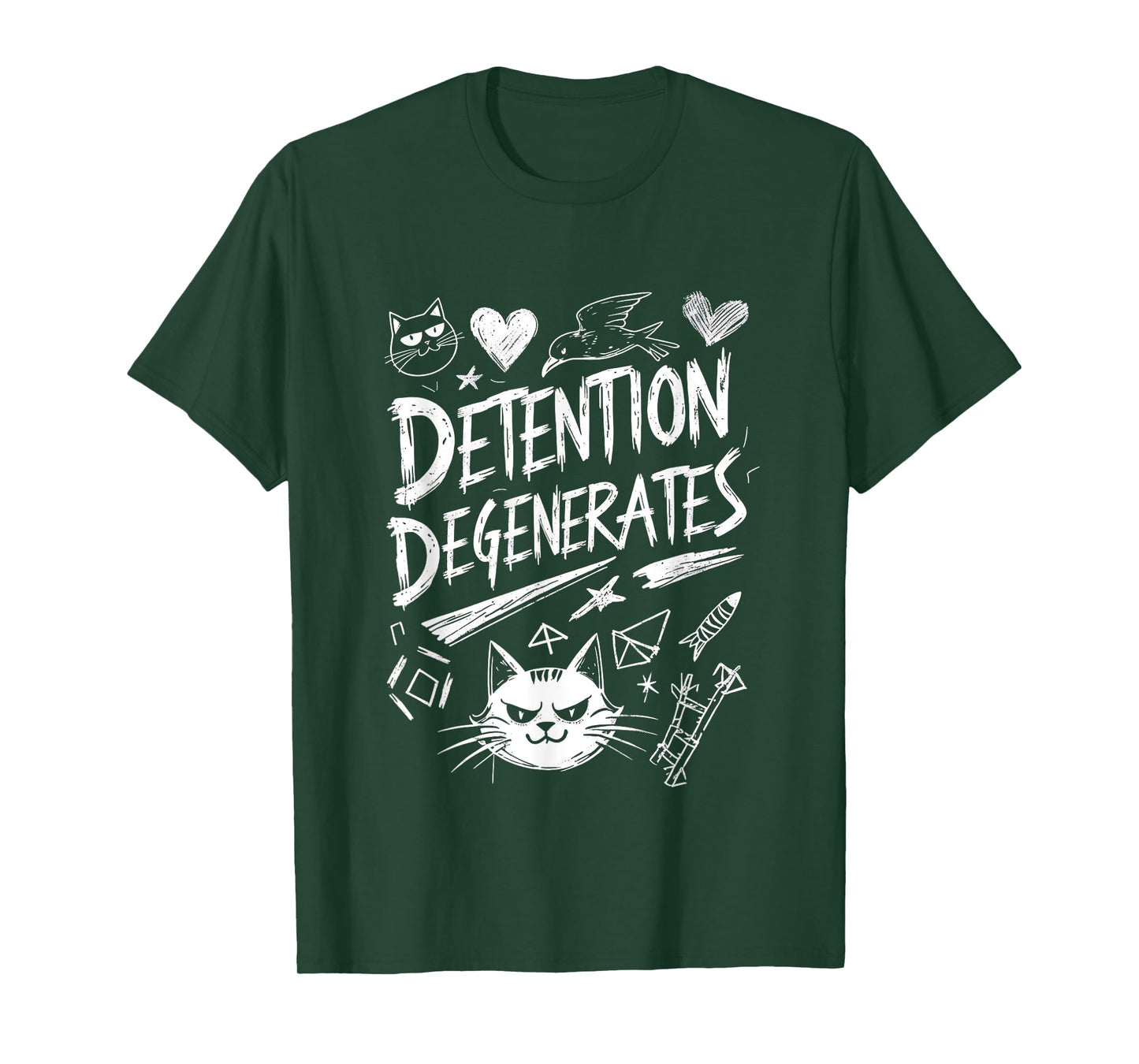Detention Degenerates Funny Sarcastic Quote Design T-Shirt