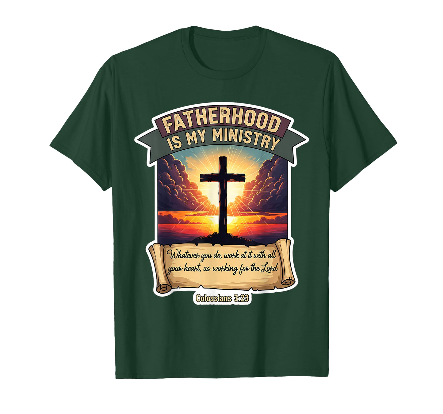 Christian Father's Day Fatherhood is My Ministry Dad Papa T-Shirt