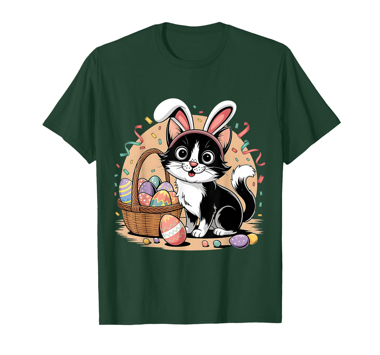 Easter Cat with Bunny Ears Cute Spring Kitty T-Shirt