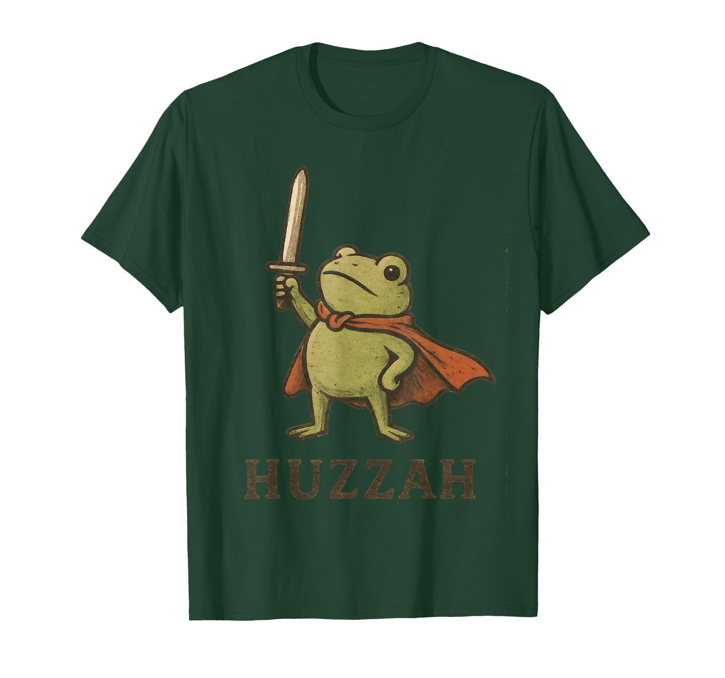 Funny Huzzah Frog Shirt, Vintage Toad Knight Tee T-Shirt