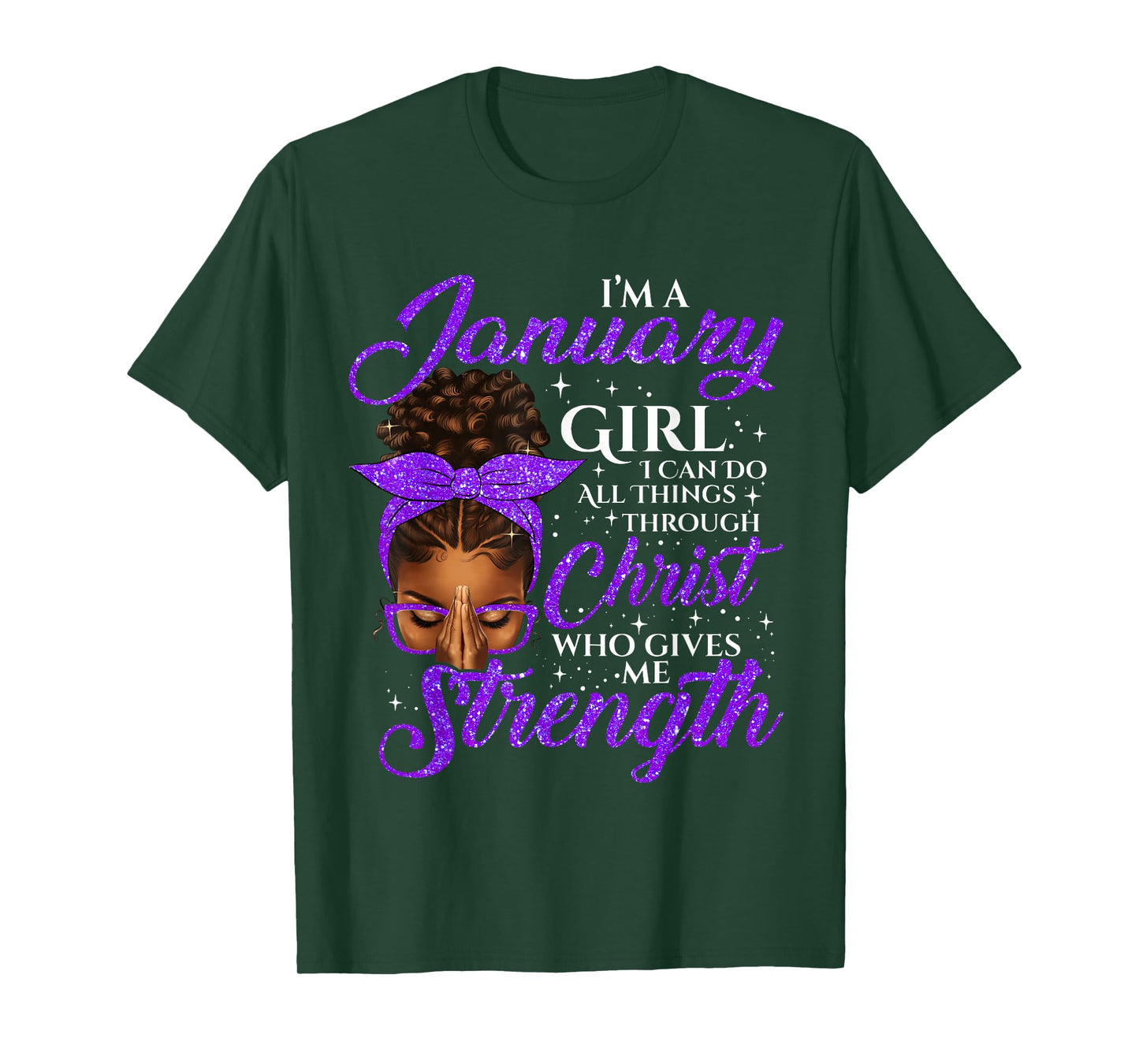 January Girl Birthday Black Women Afro Christian Saying T-Shirt