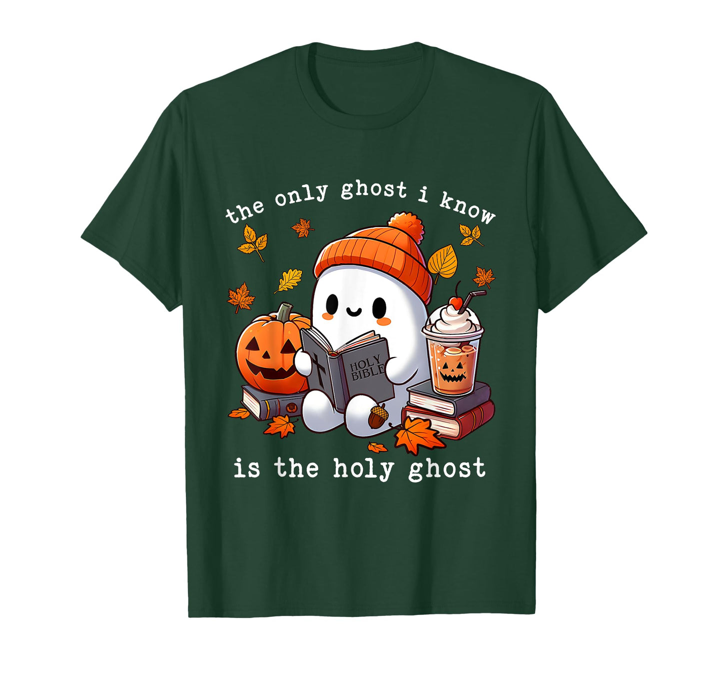 The Only Ghost I Know is The Holy Ghost Halloween Book Lover T-Shirt