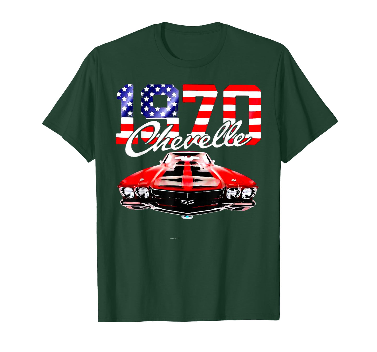 1970 70 Chevelle SS Trending Chevys Muscle Red White Car T-Shirt