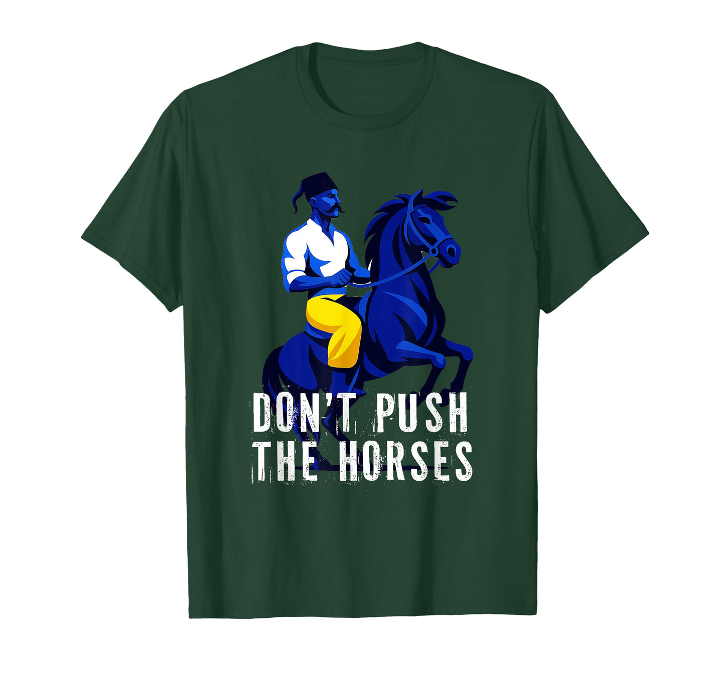 Don't Push The Horses Funny Boxing Cossack Hat T-Shirt