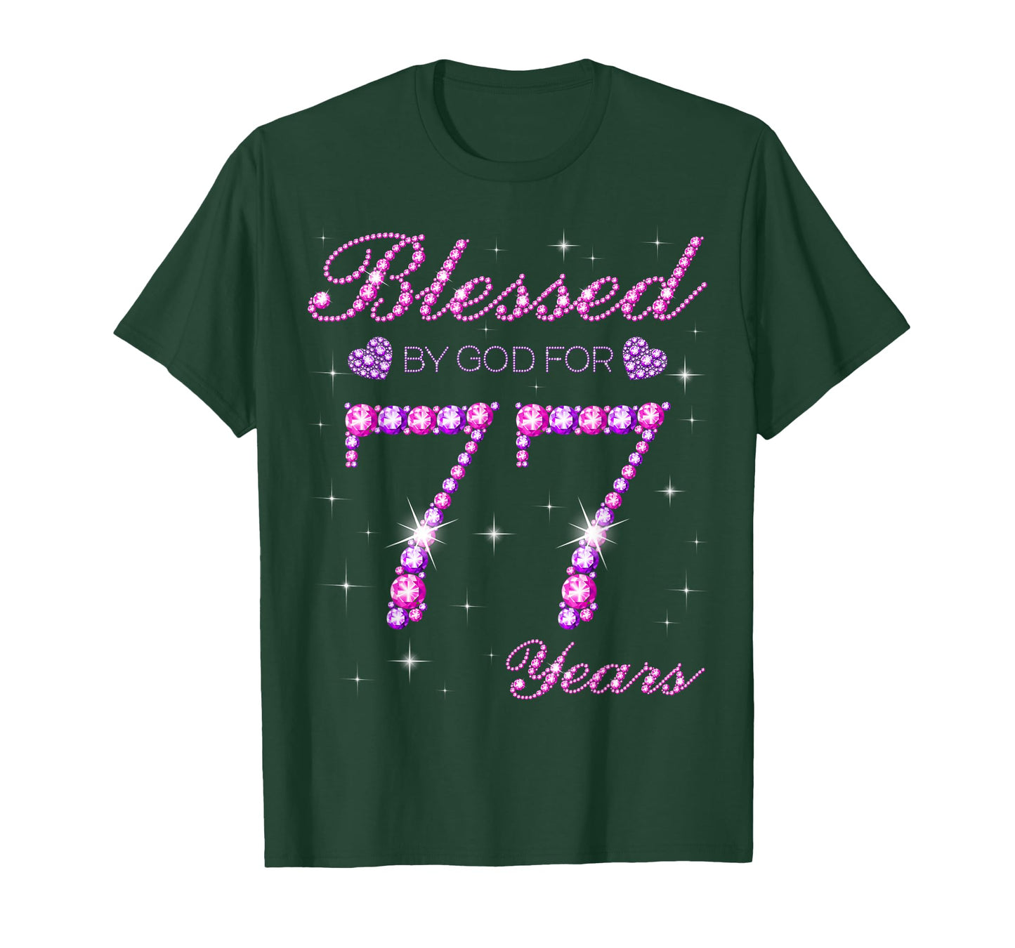 Blessed by God for 77 Years Old 77th Birthday Party T-Shirt