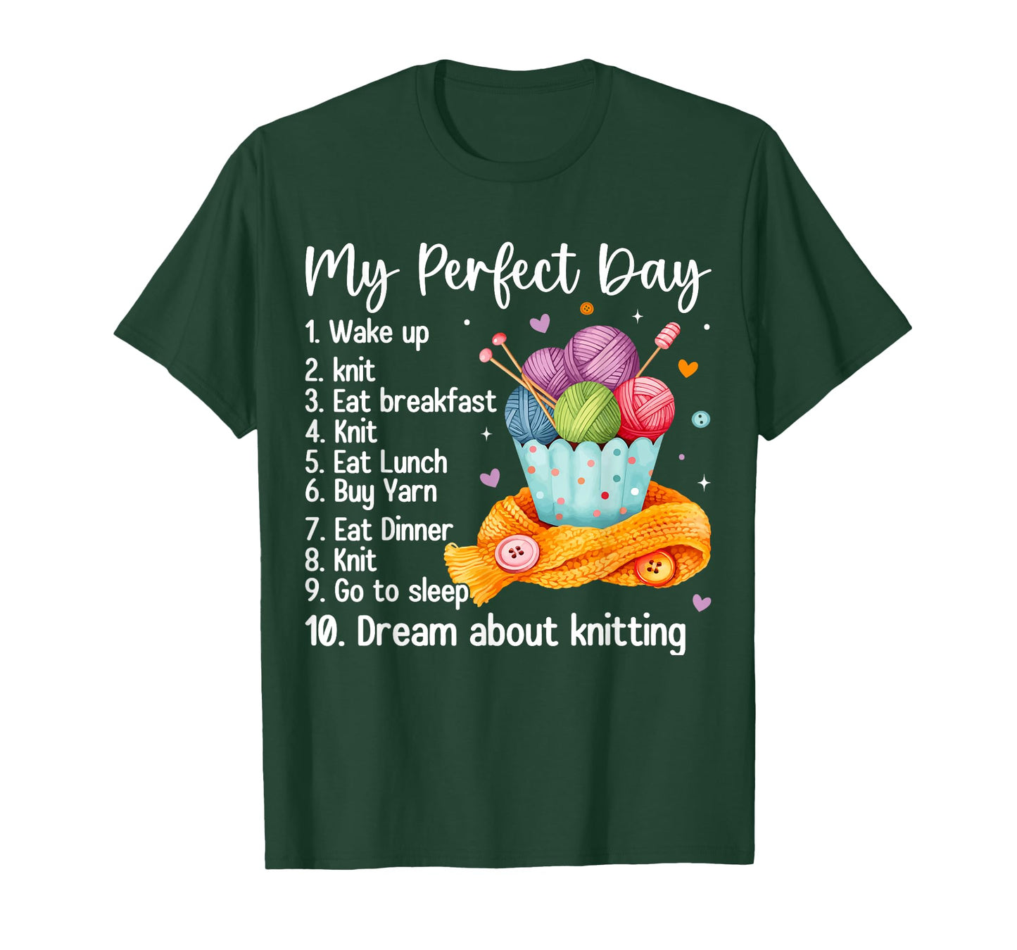 My Perfect Day Funny Knit Knitting T-Shirt