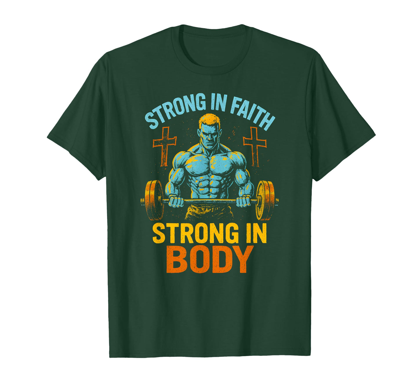 Faith Strong in Faith Strong in Body Cool Mens Christian T-Shirt