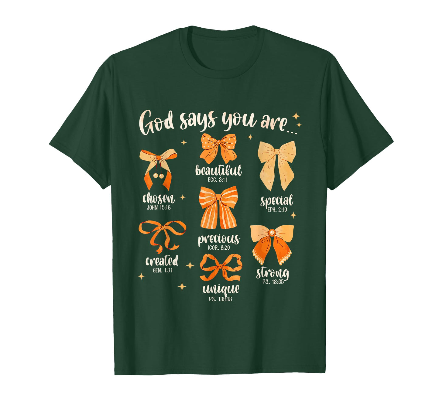God Says You are Christian Bible Coquette Bow Thanksgiving T-Shirt