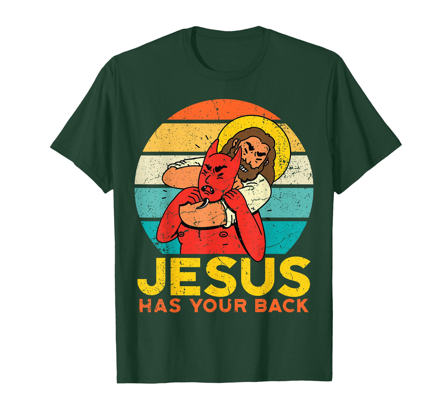 Jesus Has Your Back Jiu Jitsu Chokehold Funny Meme T-Shirt