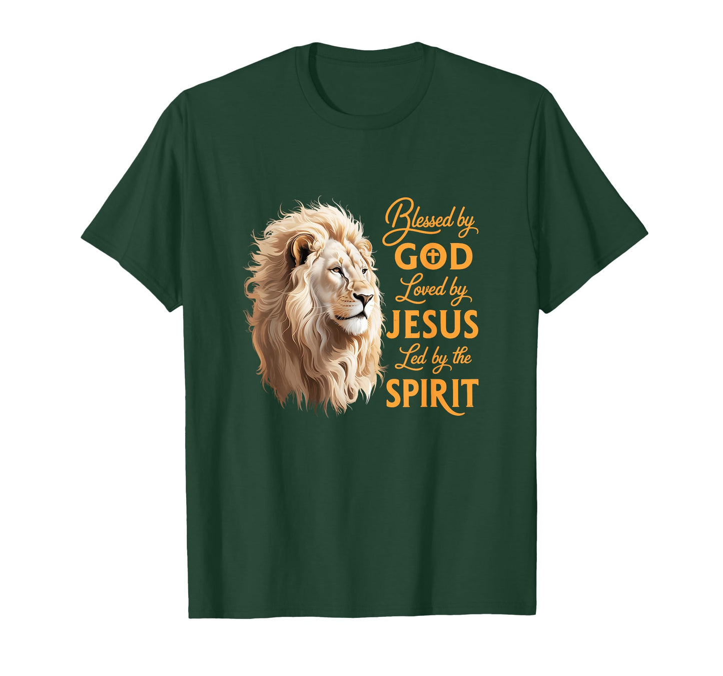 Blessed By God Loved By Jesus Christian Lion For Men Women T-Shirt