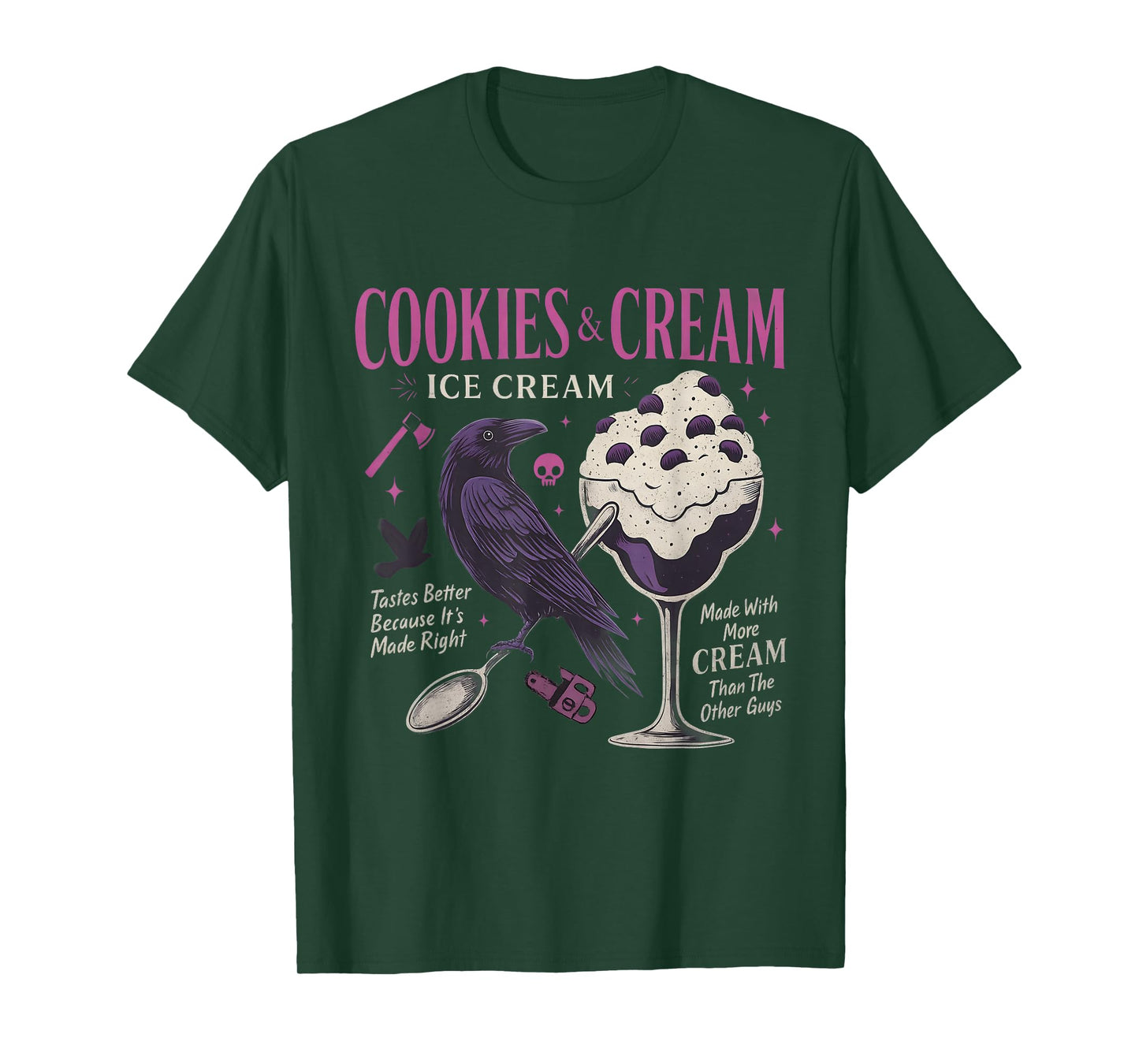 Cookie & Cream IceCream Butcher Blackbird Funny Quote T-Shirt